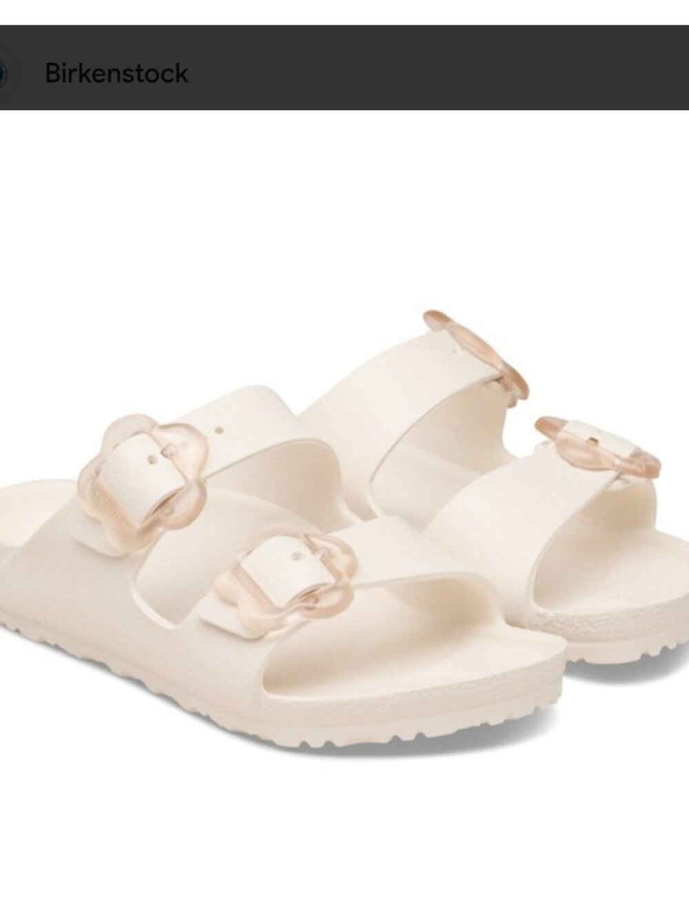 Kid Birkenstock Arizona Flower EVA Sandals Double Strap Eggshell EU 32 US 1